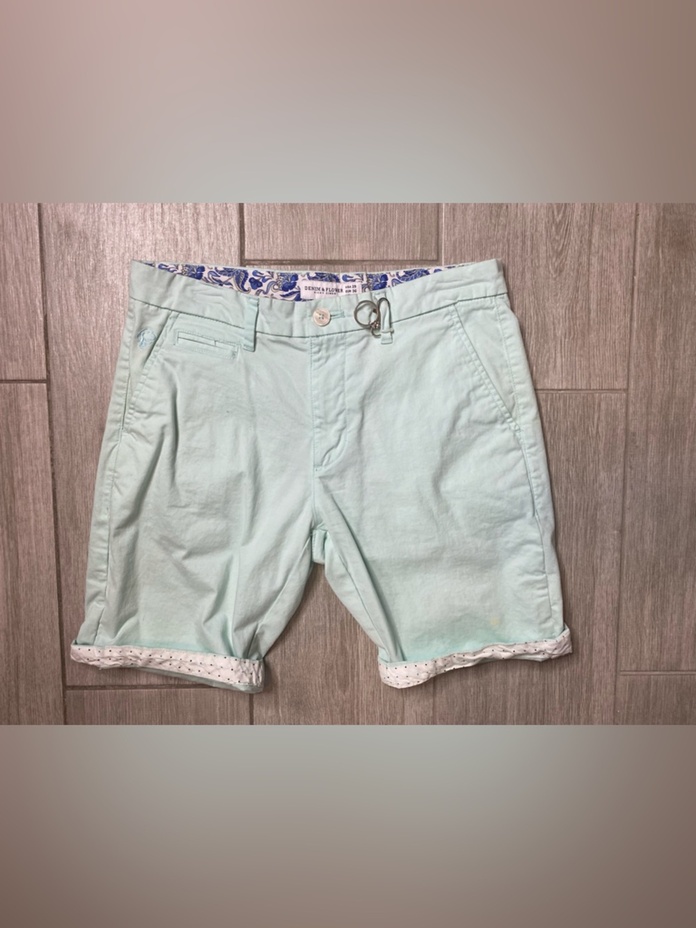 Denim & Flower Ricky Singh Mint Chino Shorts 29 7” Inseam